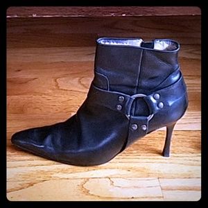 Authentic Manolo Blahnik leather ankle boots